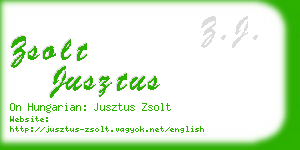 zsolt jusztus business card